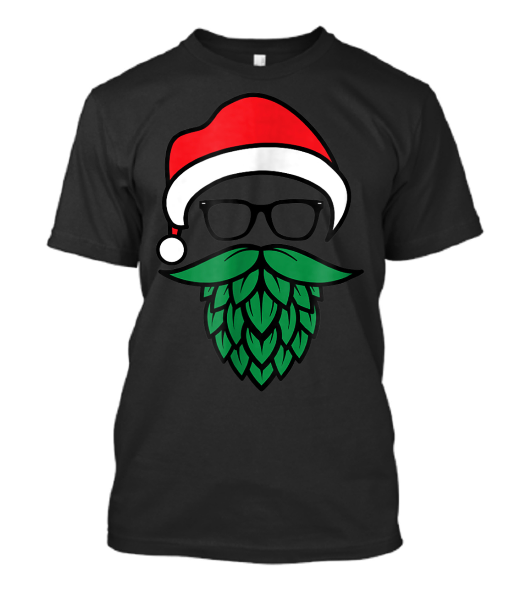 Hipster Santa Christmas Hops Beard For Beer Lovers T-Shirt