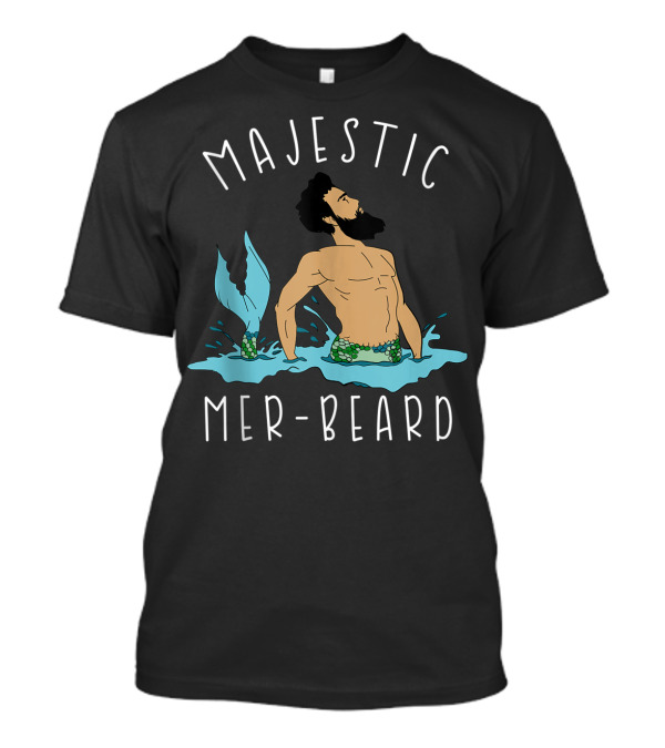 Majestic Mer-Beard Funny Beard Splashing Mer-Man T-Shirt