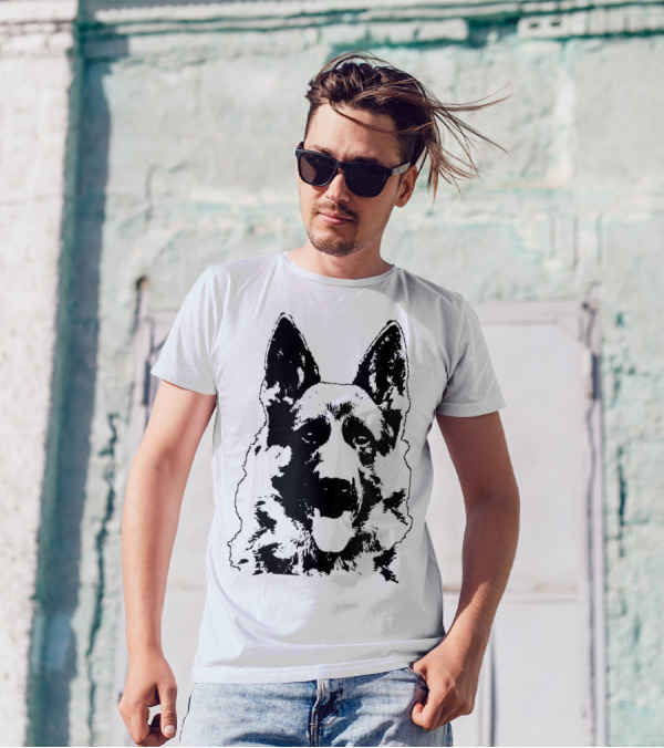 German Shepherd Dog Face I Love K9 German T-Shirt
