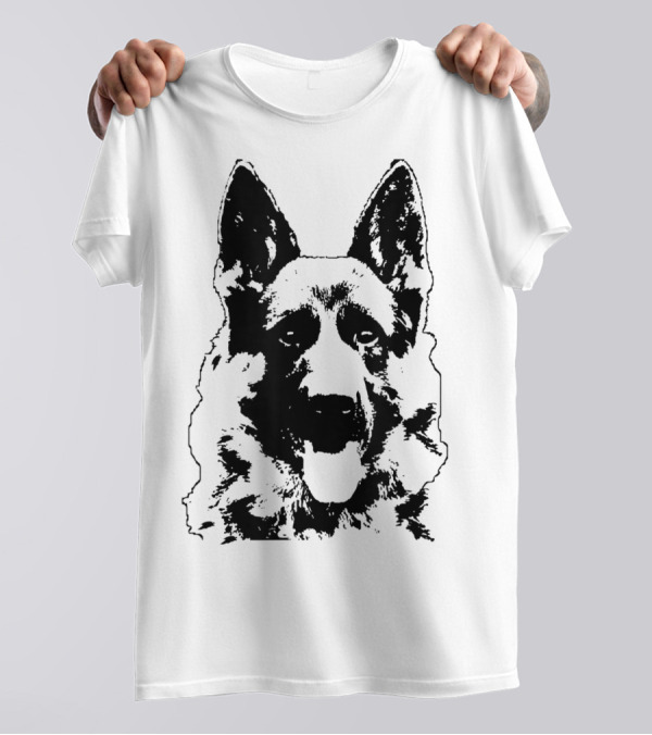German Shepherd Dog Face I Love K9 German T-Shirt