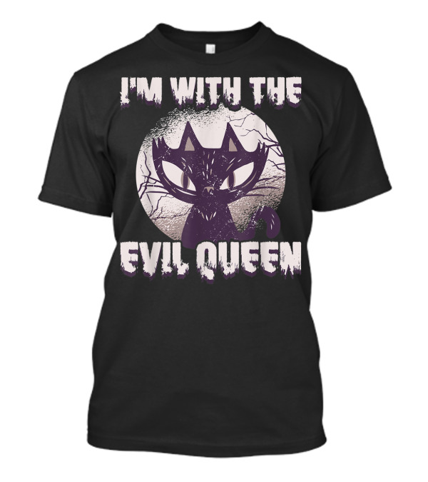I'm With The Evil Queen Halloween Cat T-Shirt