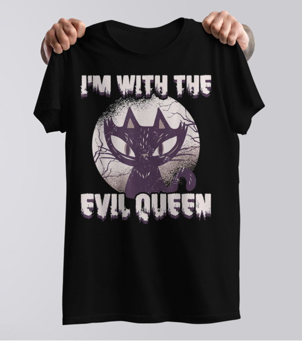 I'm With The Evil Queen Halloween Cat T-Shirt