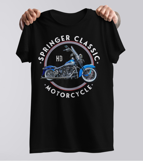 Springer Classic HD Blue Motorcycle T-Shirt