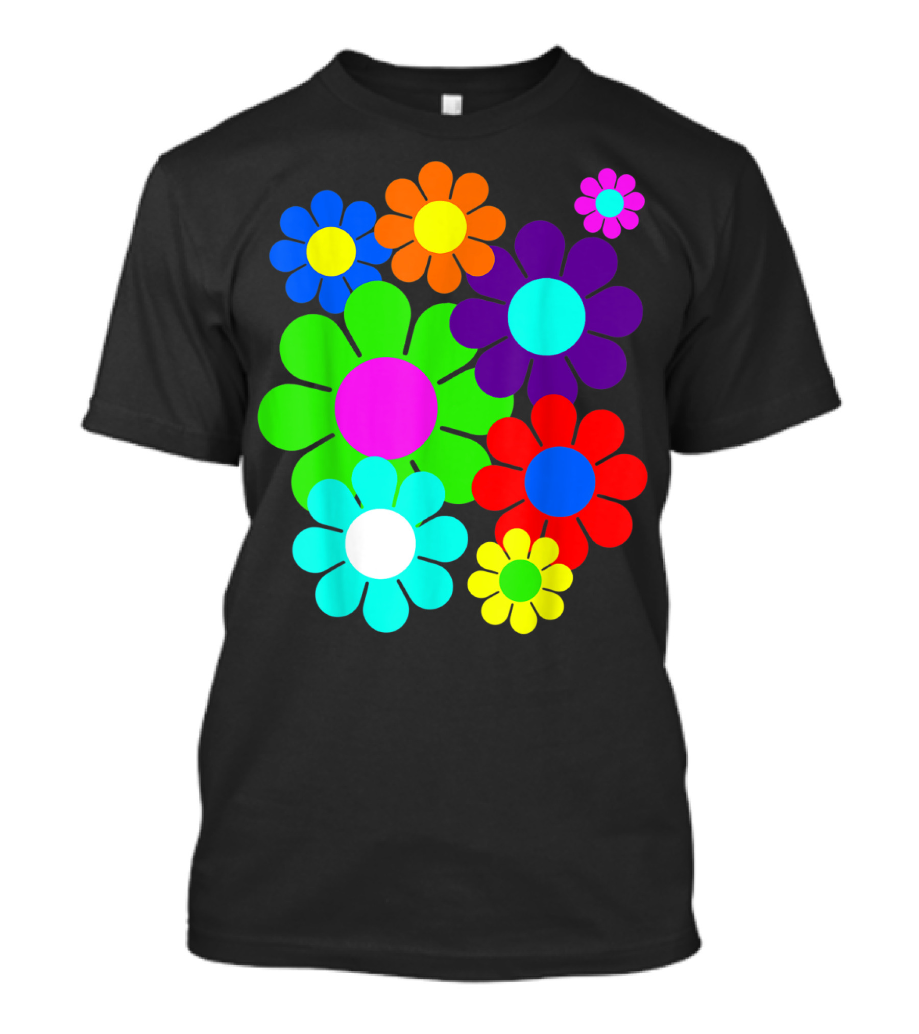 Hippie Flower Power Peace And Love Retro Colorful Blooms T-Shirt