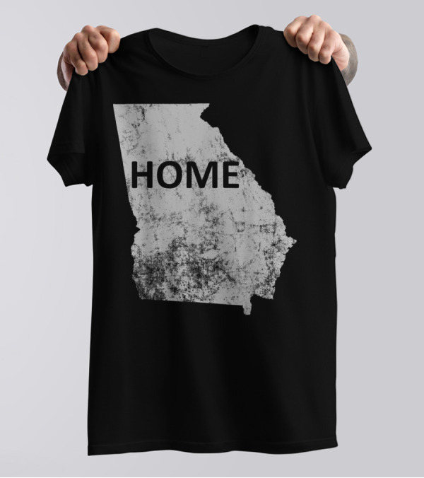 HOME Georgia State Map Distressed Grunge T-Shirt