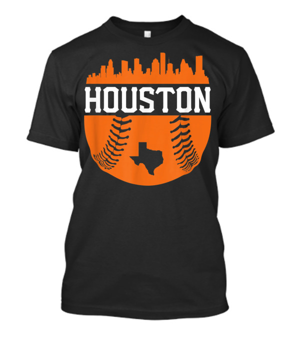 Houston Baseball Crush City Skyline Htown Texas T-Shirt