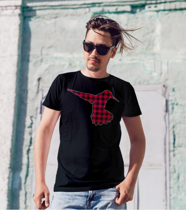 Hummingbird Red Plaid Family T-Shirt