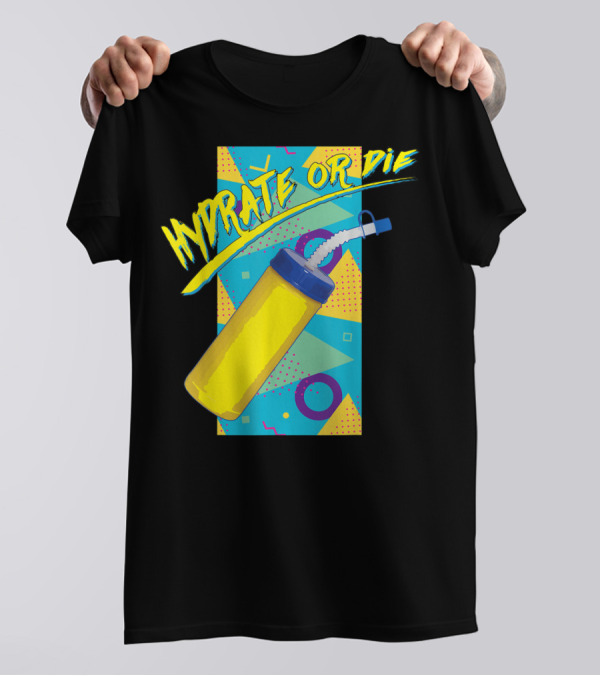Hydro Homies Hydrate Or Die Retro Water Bottle T-Shirt