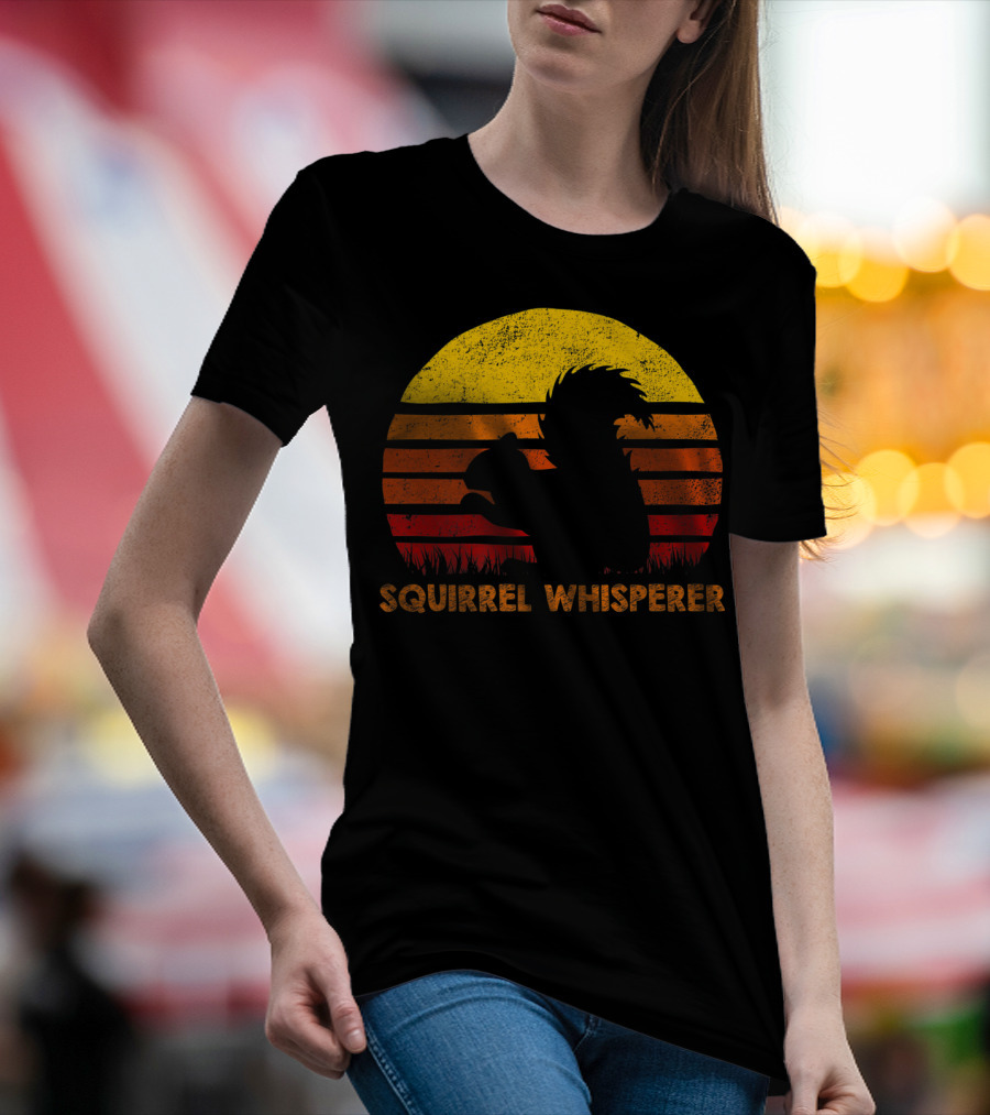 Squirrel Whisperer Sunset Retro T-Shirt