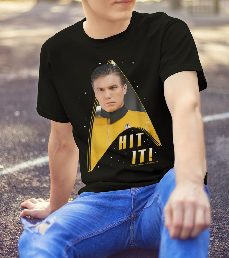 Star Trek Discovery Captain Pike Hit It Starfleet Delta Badge T-Shirt