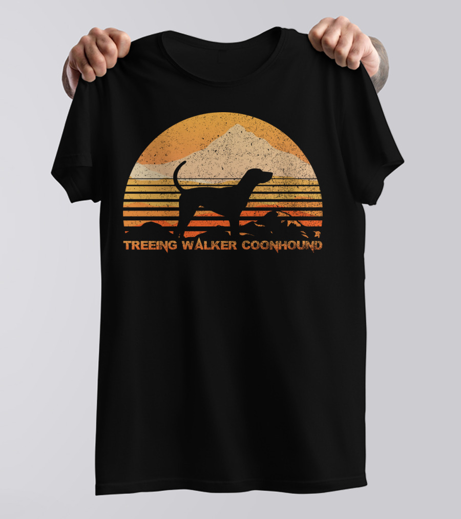 TREEING WALKER COONHOUND Retro Sunset T-Shirt