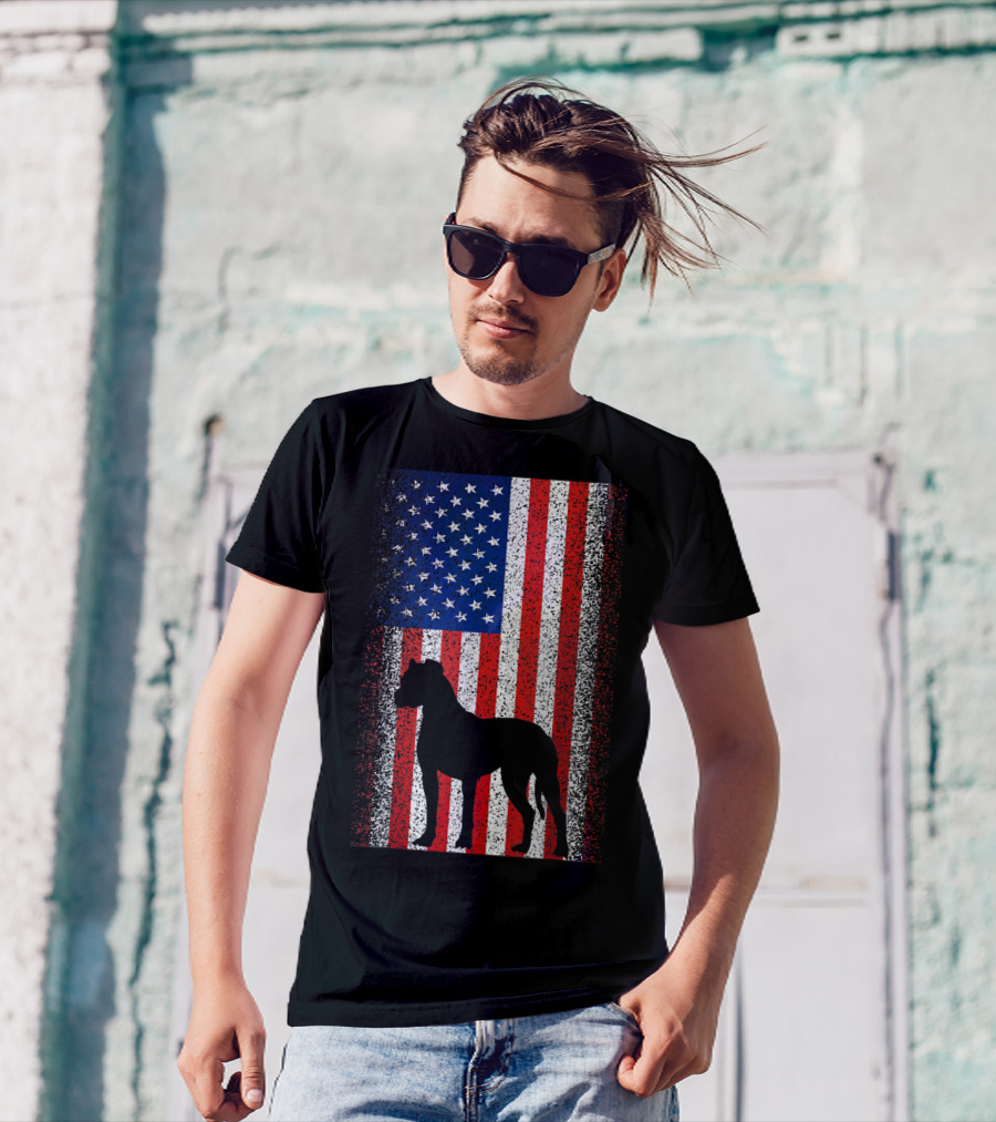 American Flag Boxer Dog 4th Of July Celebrations For Dog Lovers T-Shirt