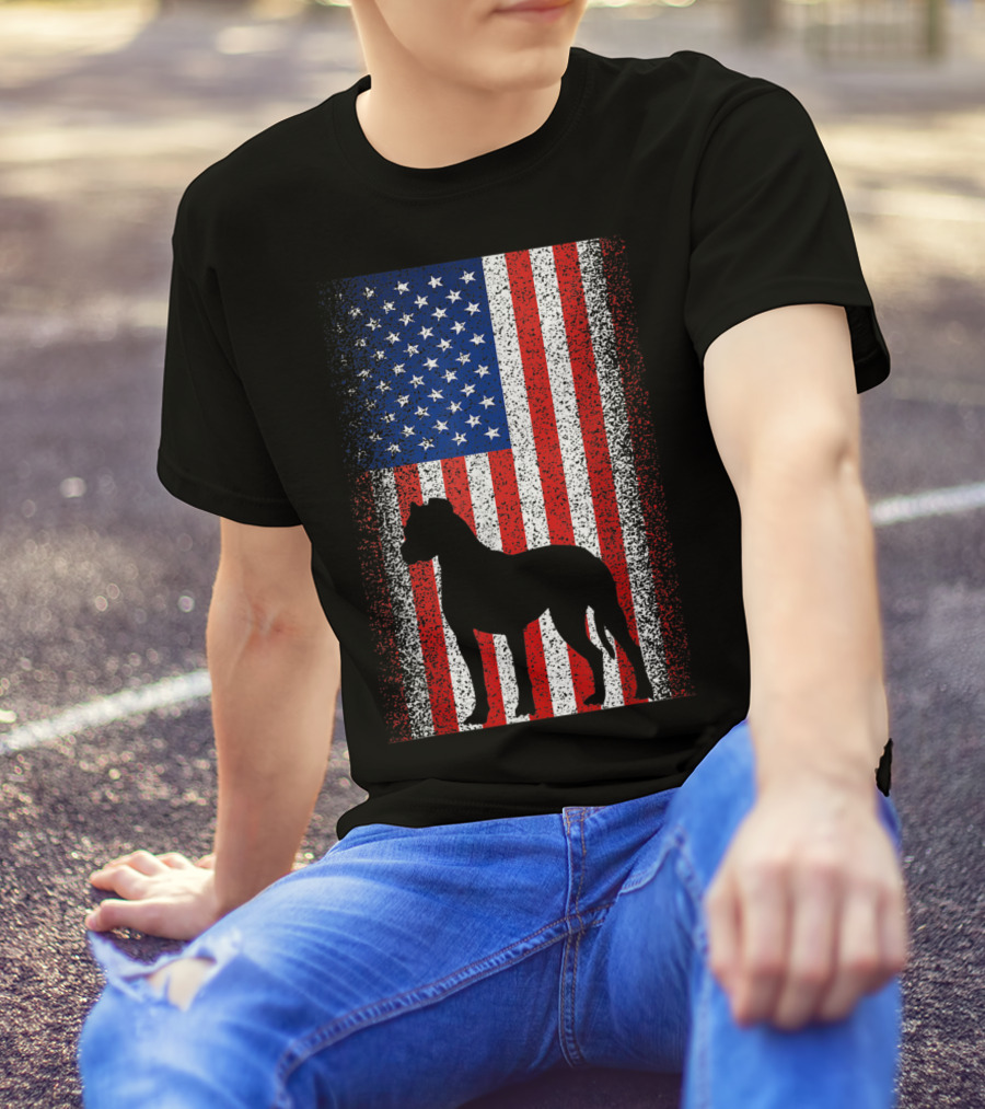 American Flag Boxer Dog 4th Of July Celebrations For Dog Lovers T-Shirt