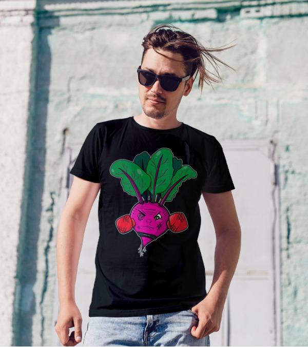 Beet Boxer Vegan Vegetable Empirical Dad Joke Pun T-Shirt