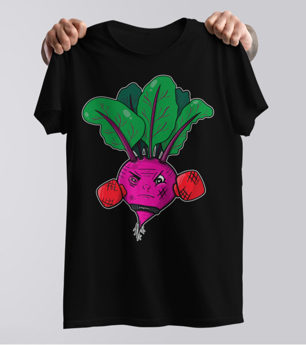 Beet Boxer Vegan Vegetable Empirical Dad Joke Pun T-Shirt