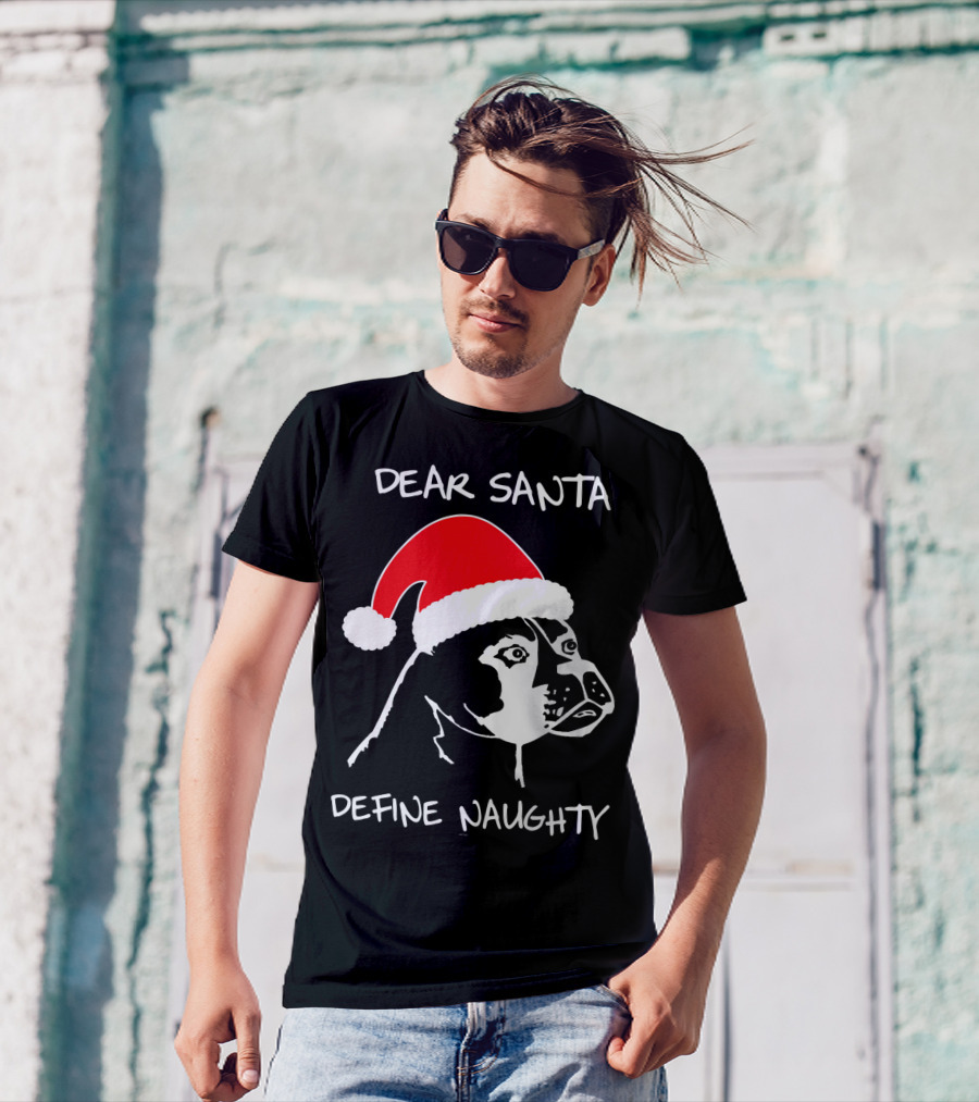 Dear Santa Define Naughty Boxer Funny Ugly Xmas Dog Lovers T-Shirt
