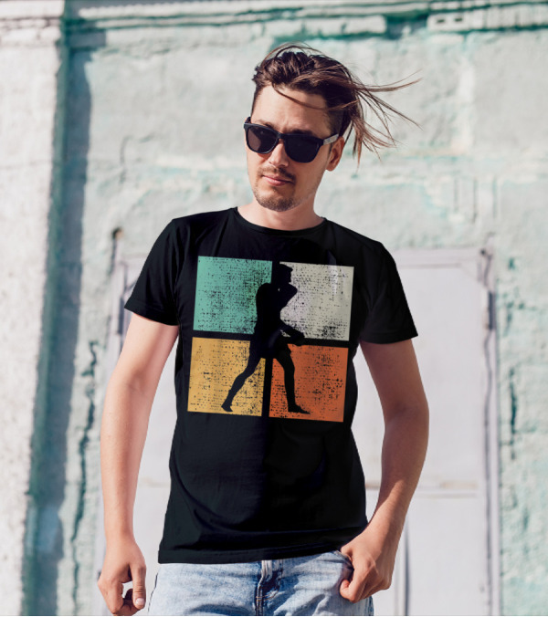 Boxing Boxer Vintage Box Club Silhouette Retro Blocks T-Shirt