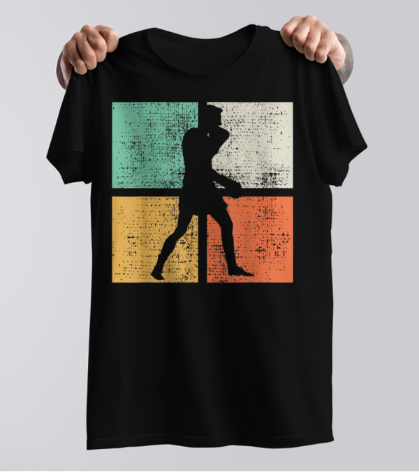 Boxing Boxer Vintage Box Club Silhouette Retro Blocks T-Shirt