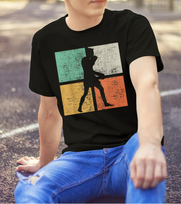 Boxing Boxer Vintage Box Club Silhouette Retro Blocks T-Shirt
