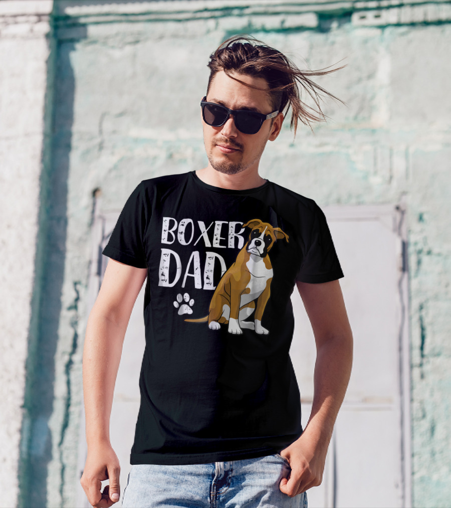 Boxer Dad Dog Paw T-Shirt