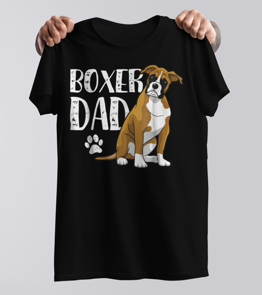 Boxer Dad Dog Paw T-Shirt