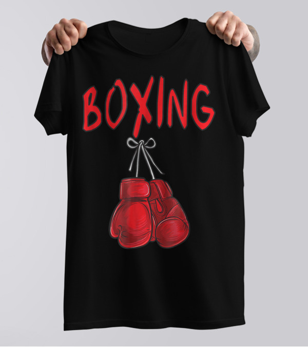 Boxing Red Gloves Training Gym Costume Boxer Iconic Red Gloves T-Shirt