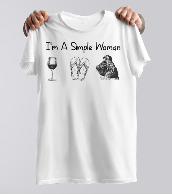 I'm A Simple Woman Wine Flip Flops Boxer T-Shirt