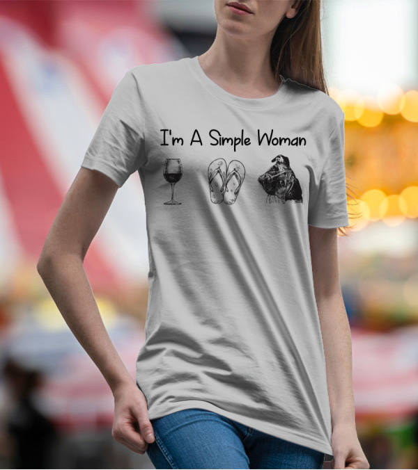 I'm A Simple Woman Wine Flip Flops Boxer T-Shirt