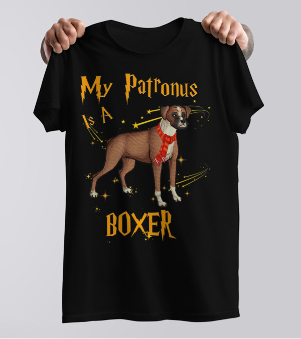 My Patronus Is A Boxer Dog Magic Energy Stars Scarf T-Shirt