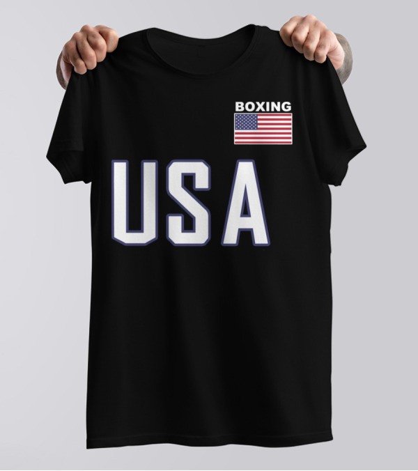 USA Flag Boxing Jacket With Pocket Equipment Theme For Boxer T-Shirt