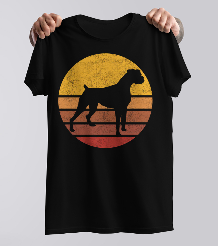 Vintage Sunset Boxer Dog T-Shirt