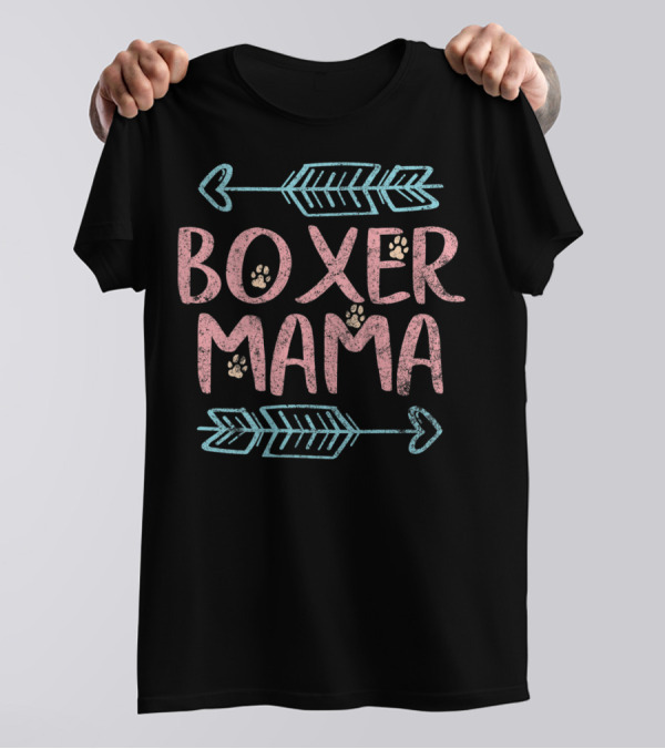Boxer Mama Arrows Paw Prints T-Shirt