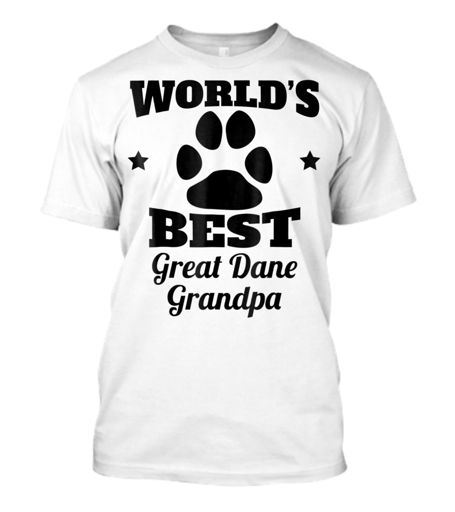 World's Best Great Dane Grandpa Paws And Stars T-Shirt