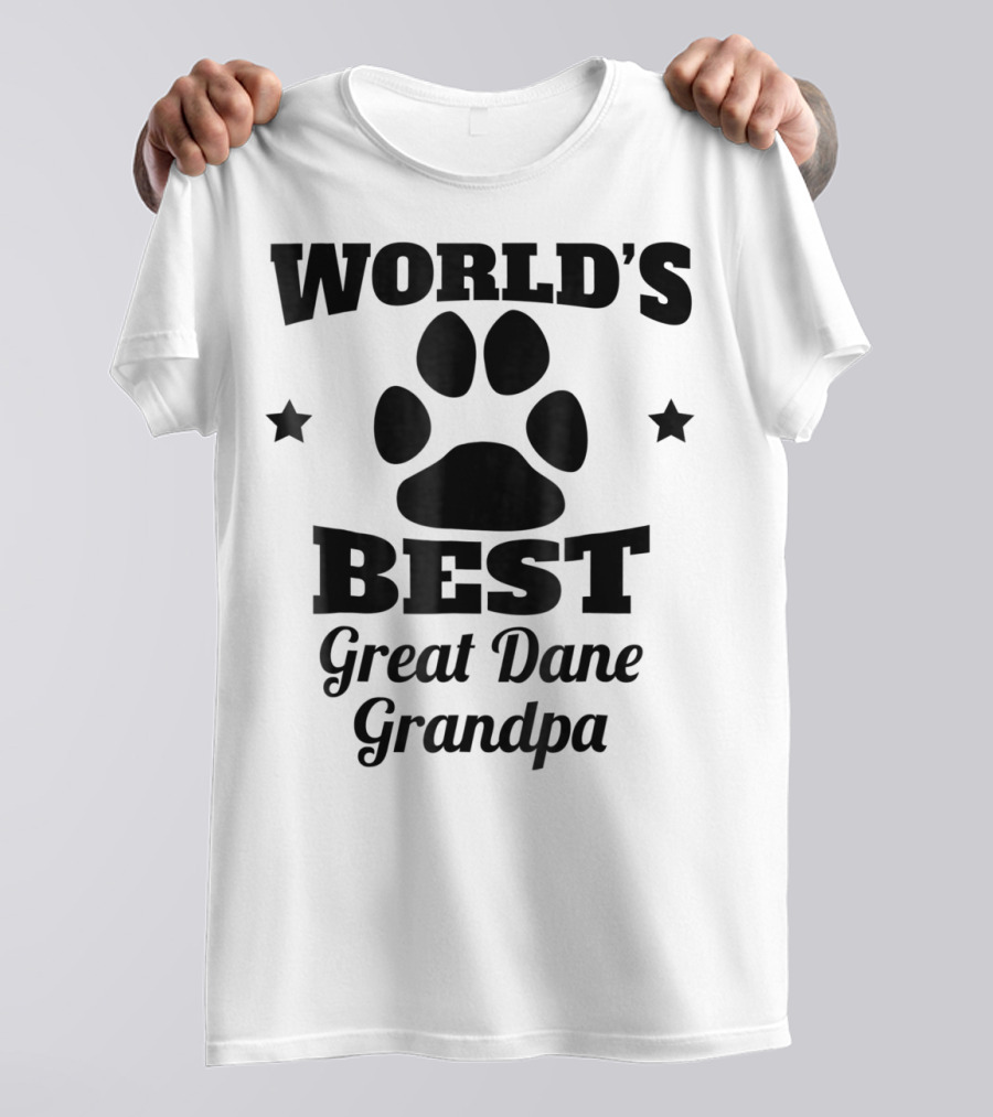 World's Best Great Dane Grandpa Paws And Stars T-Shirt
