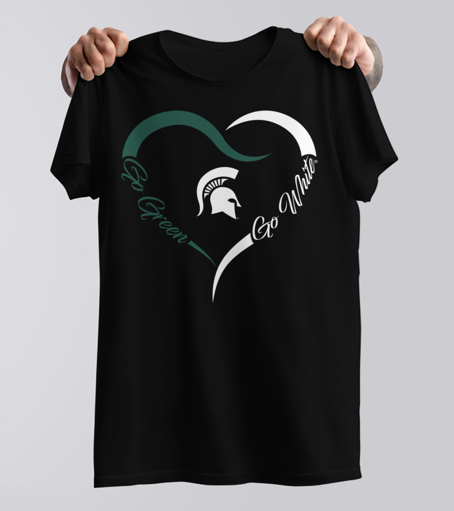 Michigan State Spartans Go Green Go White Heart T-Shirt