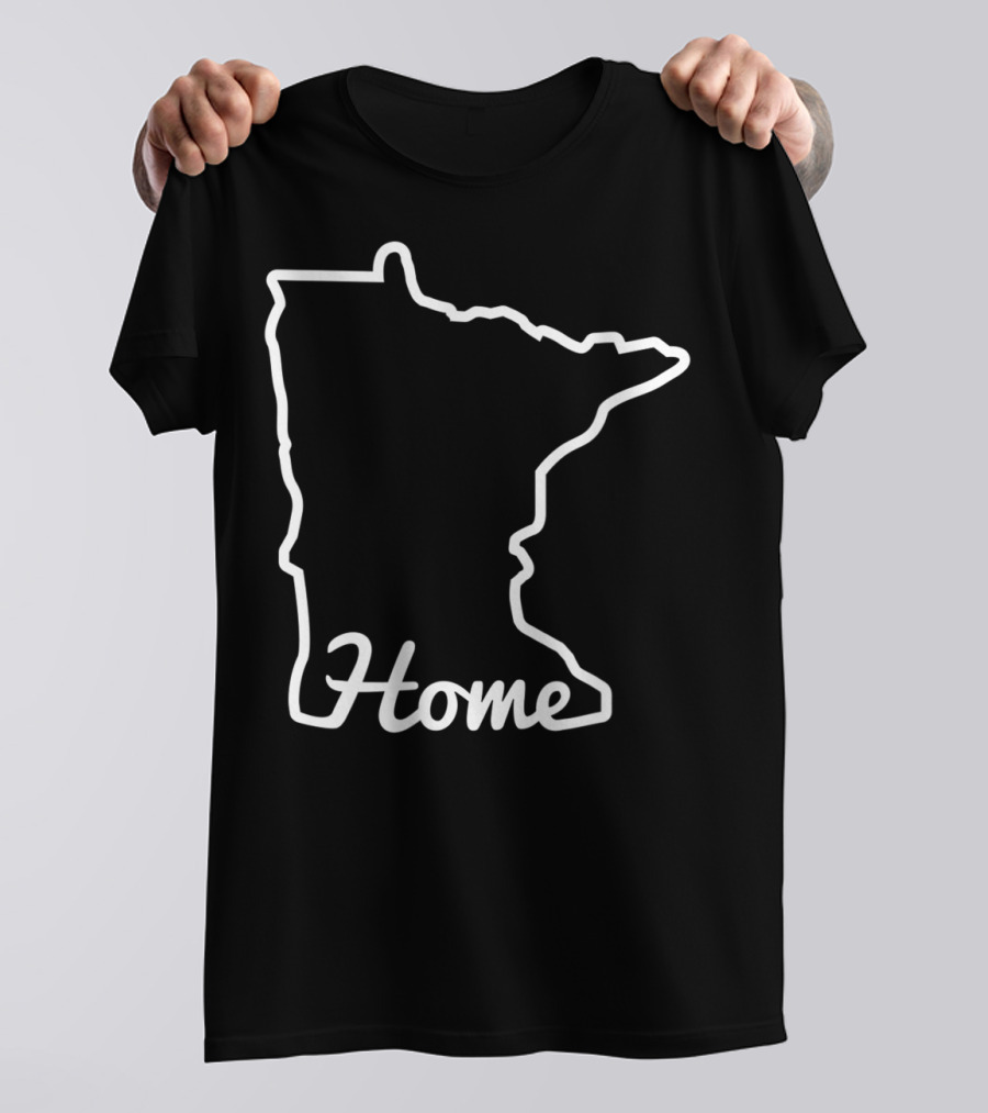 Minnesota Home Map State Outline Native Minnesotan T-Shirt