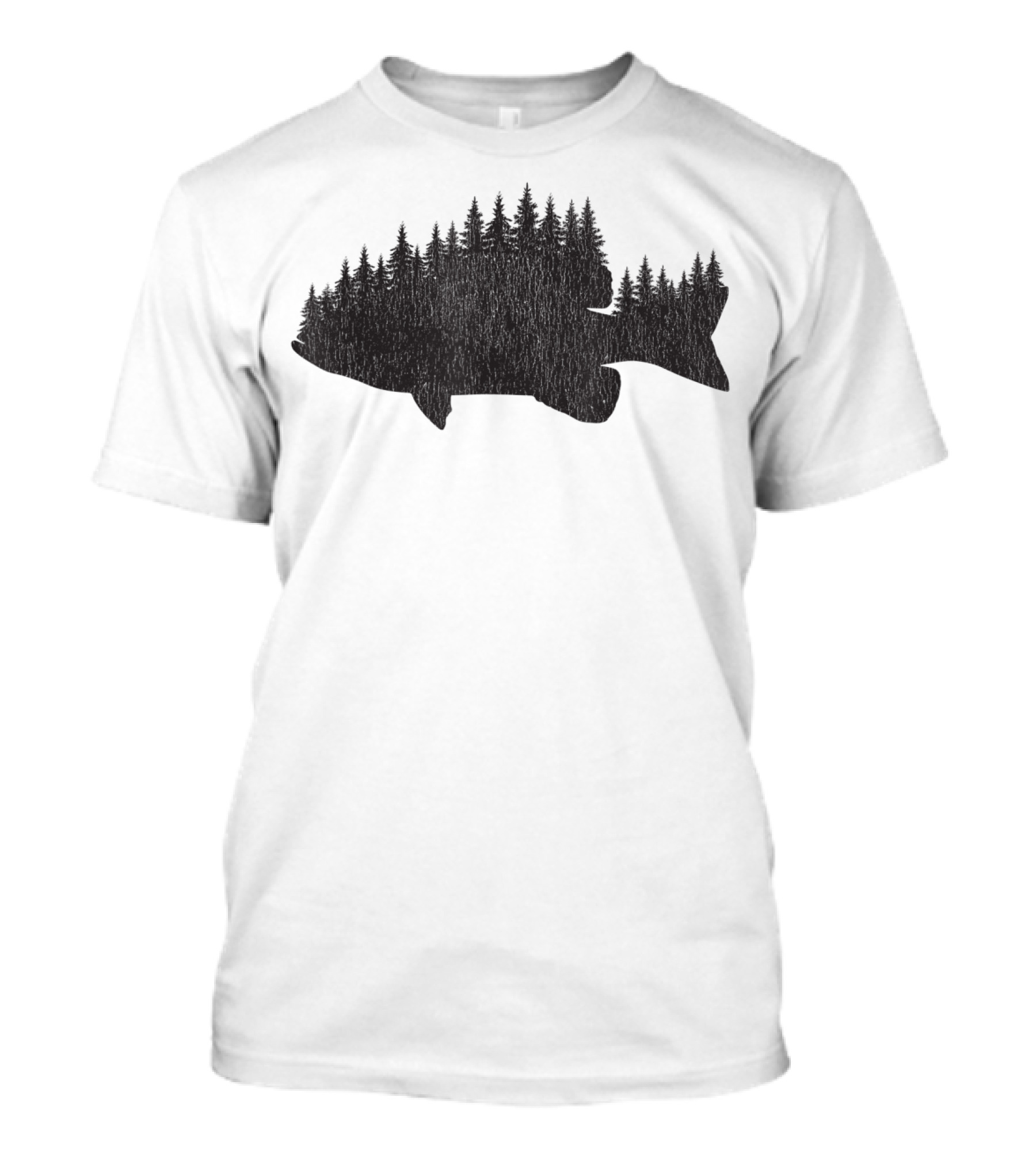 Bass Fishing Largemouth Treeline Forest Fisherman T-Shirt