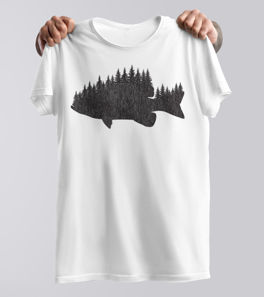 Bass Fishing Largemouth Treeline Forest Fisherman T-Shirt