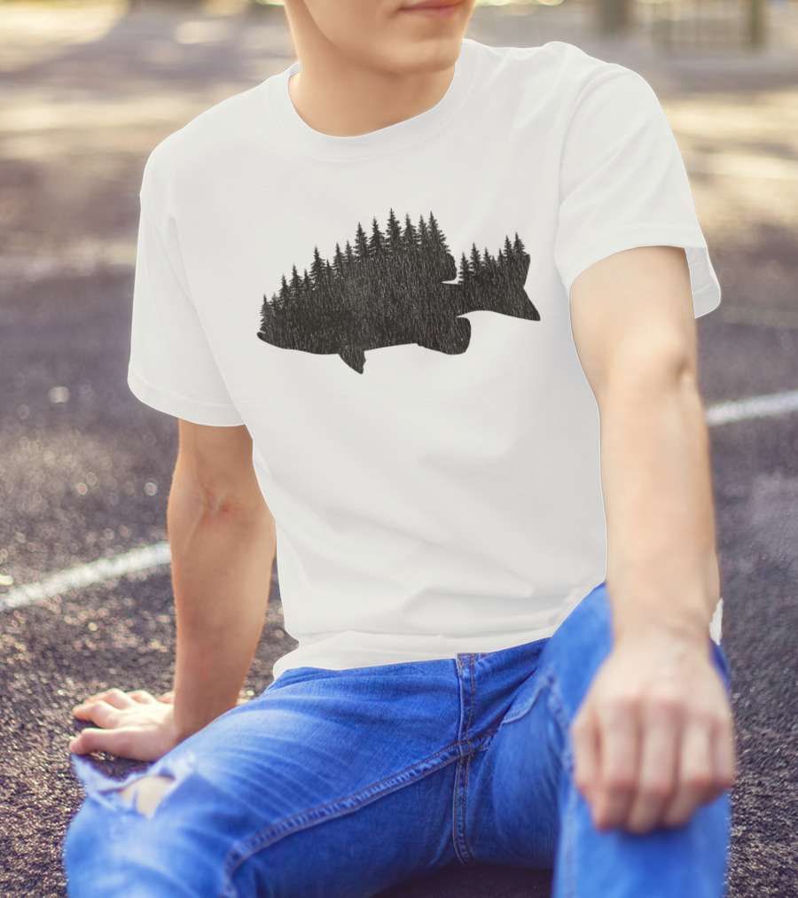 Bass Fishing Largemouth Treeline Forest Fisherman T-Shirt