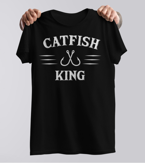 CATFISH KING FISHING HOOKS AND STRIPES T-Shirt