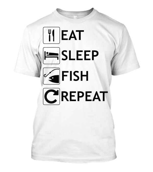 Eat Sleep Fish Repeat Funny Fishing Iconic Routine T-Shirt