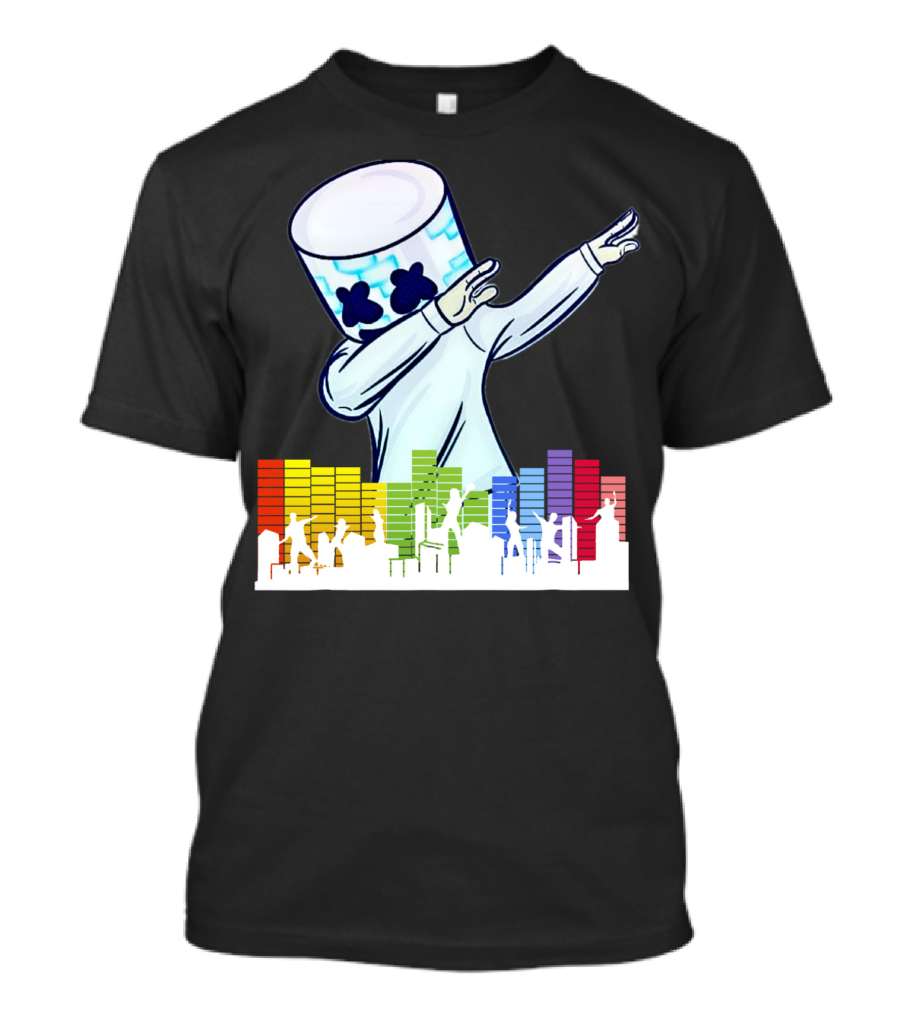 All I Want For Christmas Is Marshmallow Dabbing With Colorful Soundwaves T-Shirt