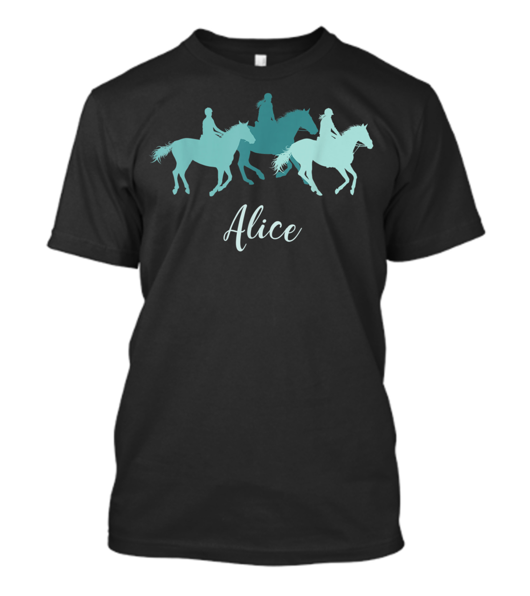 Alice Horse Girl Personalized Birthday Gift With Silhouette Riders T-Shirt