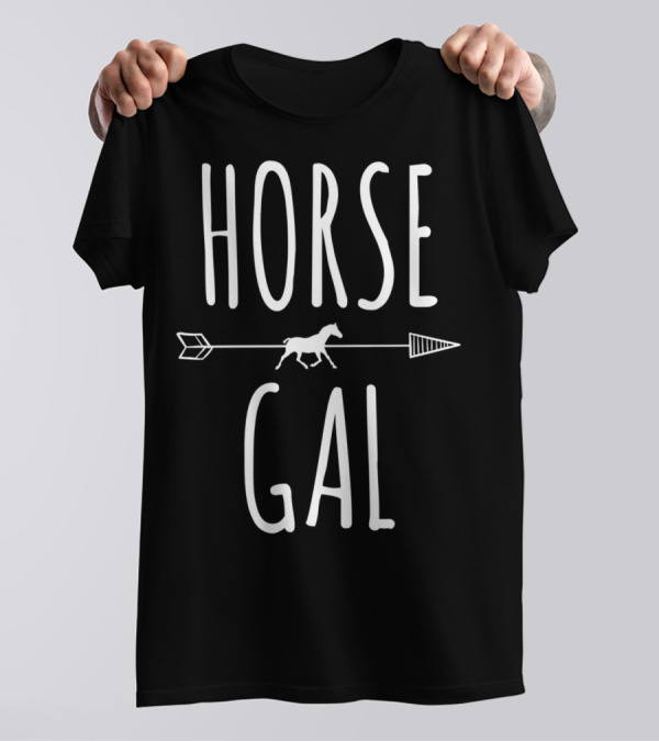 Horse Gal Arrow Motif T-Shirt