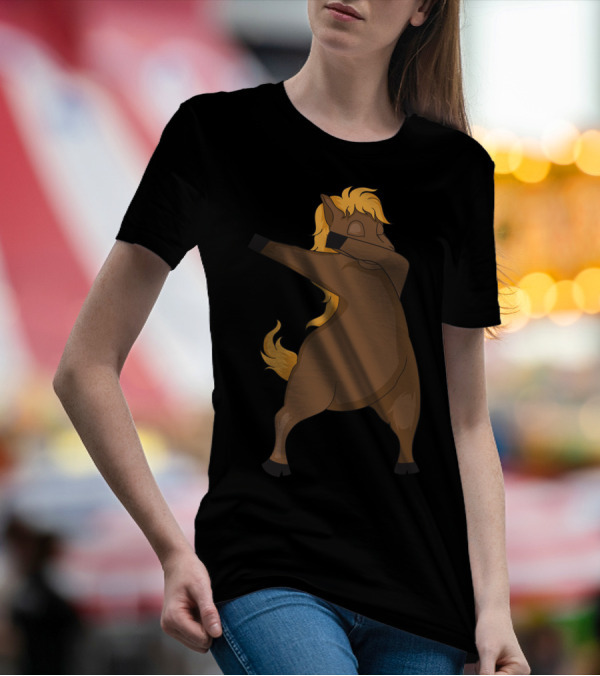 Cute Horse Dab Dance Pose Playful T-Shirt