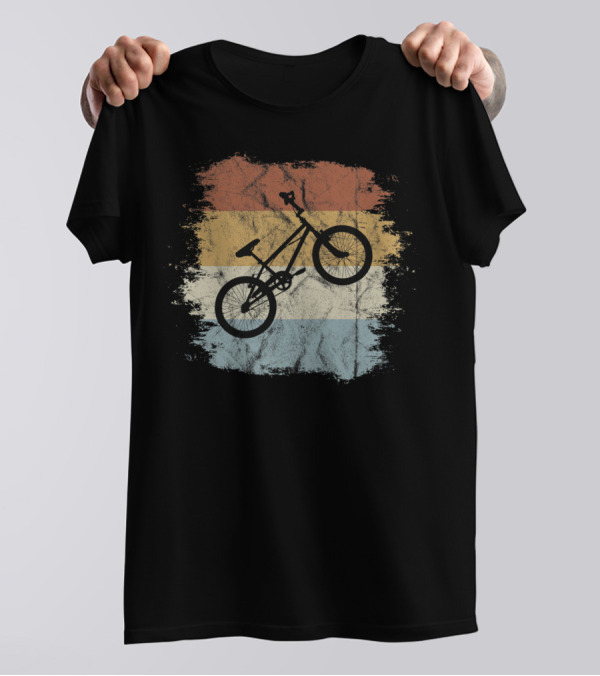 Vintage BMX Bike Silhouette On Retro T-Shirt