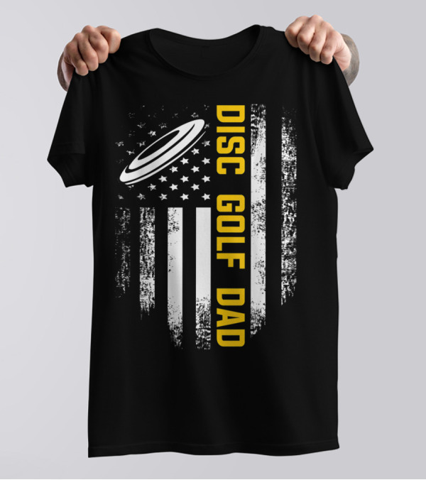 Disc Golf Dad American Flag Vintage Father's Day T-Shirt