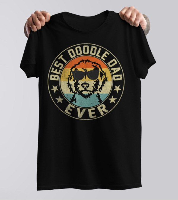 Best Doodle Dad Ever Vintage Goldendoodle Dad T-Shirt