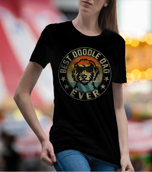 Best Doodle Dad Ever Vintage Goldendoodle Dad T-Shirt