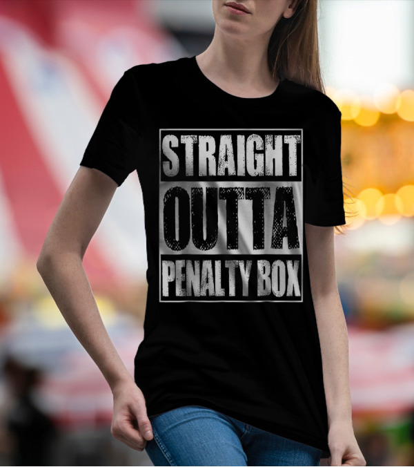 Straight Outta Penalty Box Vintage Hockey T-Shirt
